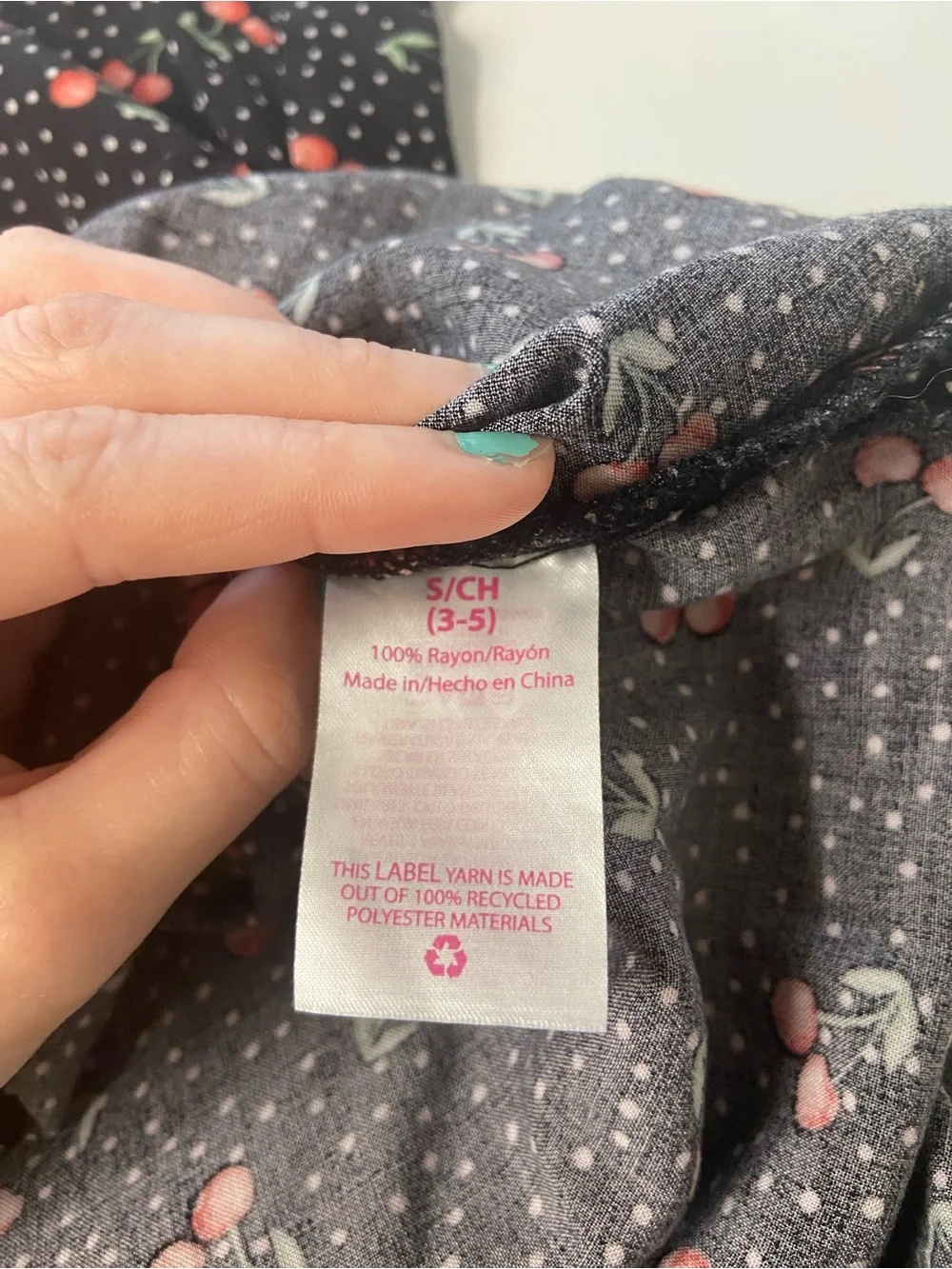 NOBO Cherry + Polka Dot Print Button-up Tee Shirt like new young adult size S